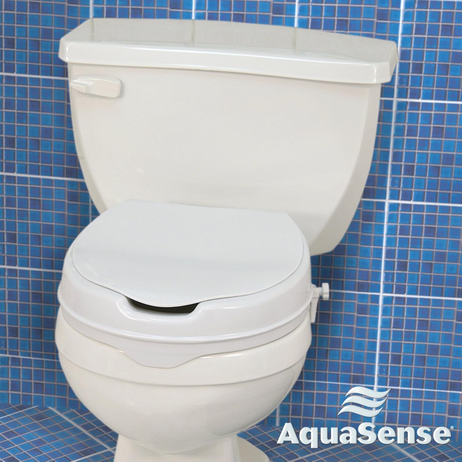 AquaSense Raised Toilet Seat with Lid, White, 2 Inches , New, Free