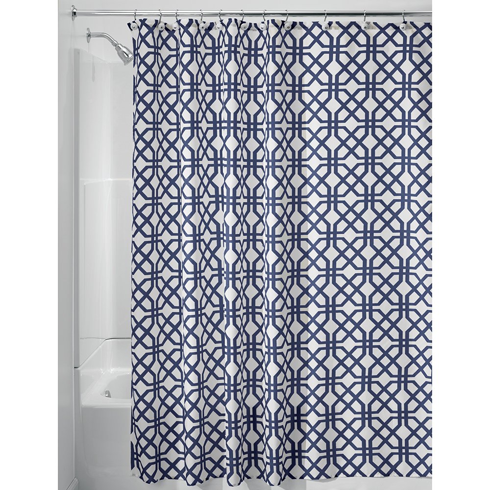 Купить InterDesign Trellis Soft Fabric Shower Curtain, 72 x 72", Navy