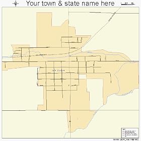 Street & Road Map of Van Buren, Indiana IN - Printed poster size wall atlas of your home town