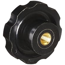 DimcoGray Black Phenolic Fluted Torque Knob, Brass Insert: 3/8-16" Thread x 1/2" Depth, 2-3/8" Diameter x 1-5/16" Height x 1-1/4" Hub Dia x 5/8" Hub Length (Pack of 10)