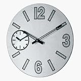 Verichron Wooden Dual Time Zone Panara Clock - Silver