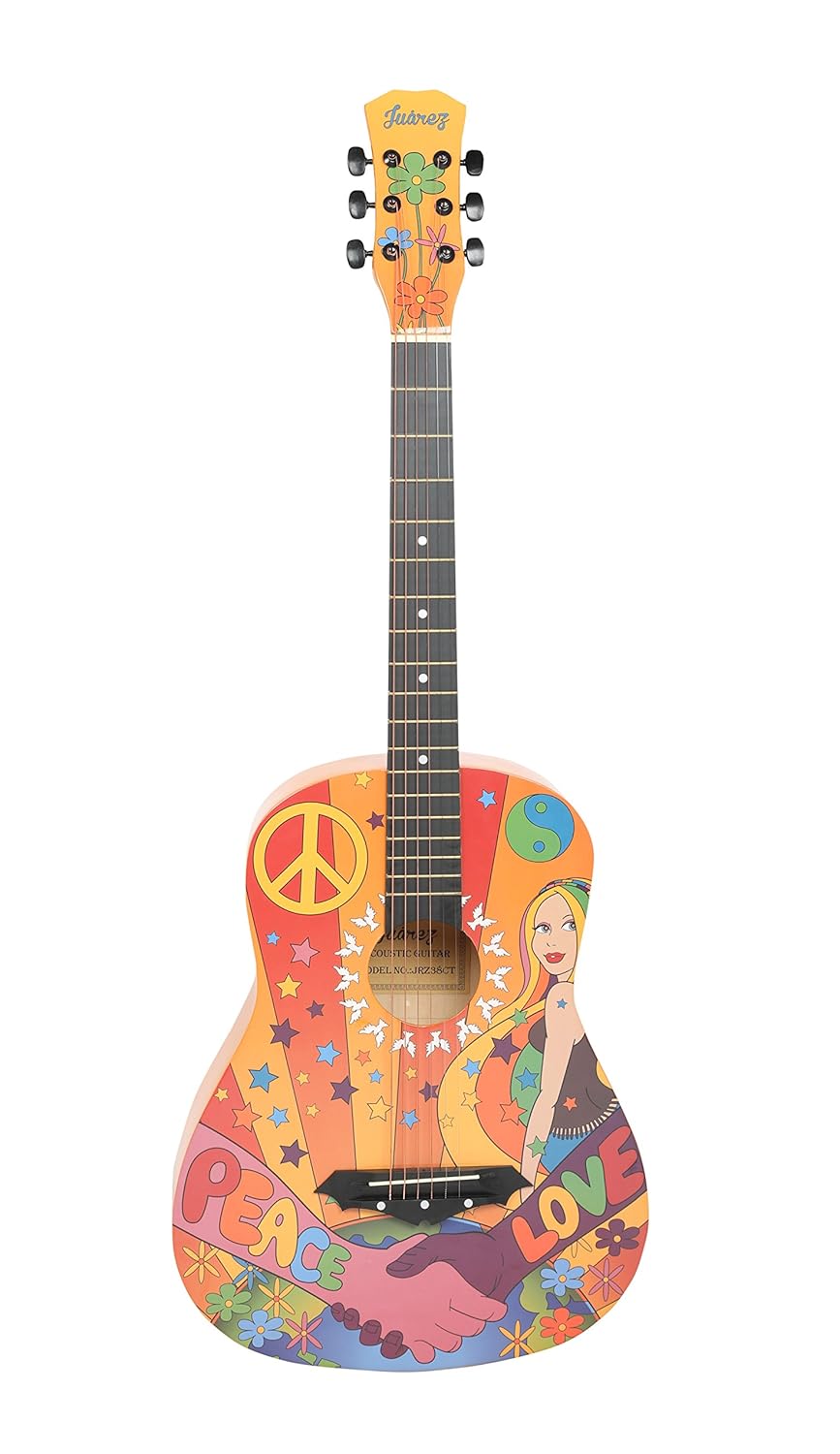 Juarez Acoustic Guitar - Juarez Acoustic Guitar 38 Inch Cutaway Jrz38ct Hippie