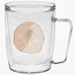 Sand Dollar 18 oz Insulated Coffee Mug, Clear