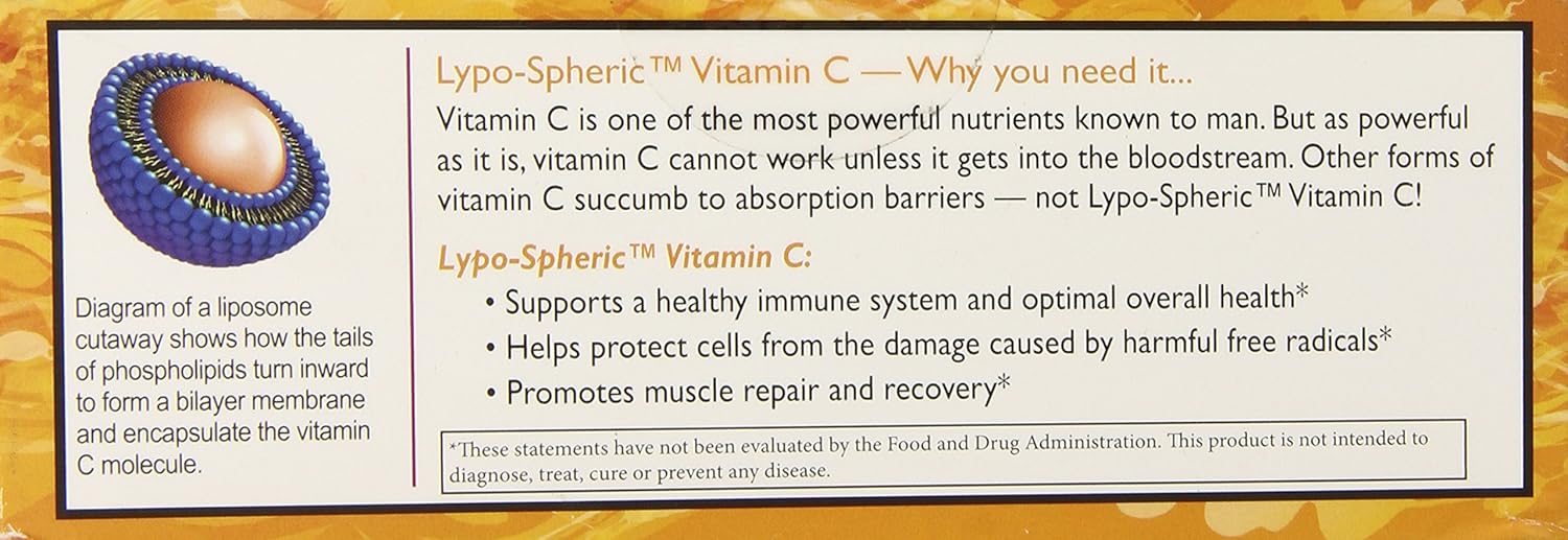 Amazon.com: Lypo-Spheric Vitamin C , 0.2 fl oz. - 30 Packets ... Amazon.com: Lypo-Spheric Vitamin C , 0.2 fl oz. - 30 Packets ...