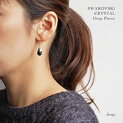 drop.大粒 スワロフスキー ピアス（クリスタルライトクローム） 