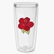 Hibiscus 16 oz Insulated Beverage Tumbler, Clear