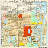 Huge Street & Road Map of Hallandale, Florida FL - Printed poster size wall atlas of your home town