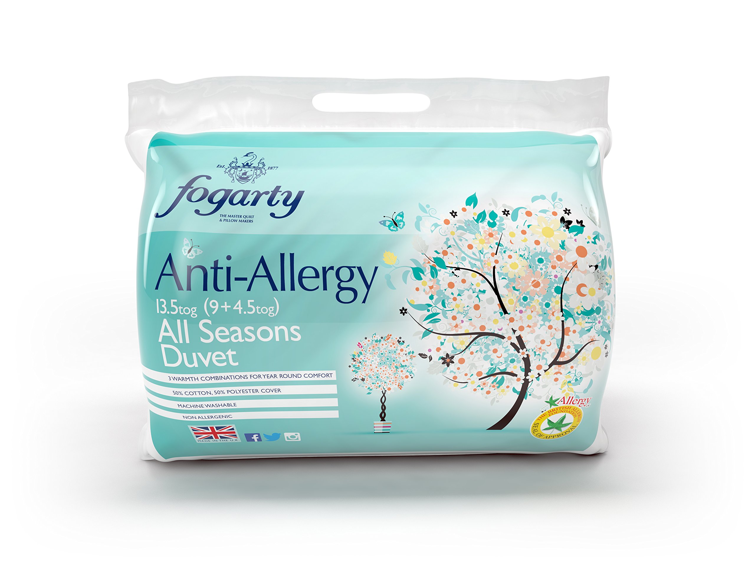 Fogarty Fresh Sleep Anti Allergy All Seasons Duo Duvet Single Fogarty