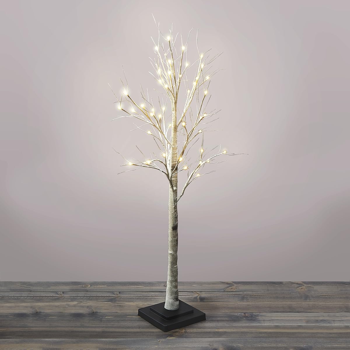 4.5 Ft. Prelit Birch Tree, 48 Warm White LEDs, Indoor/Outdoor Use