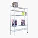 Hibaba CD / DVD Multimedia Storage Rack with adjustable shelves - Silver finish. Stores up to 275 CDs or 152 DVDs