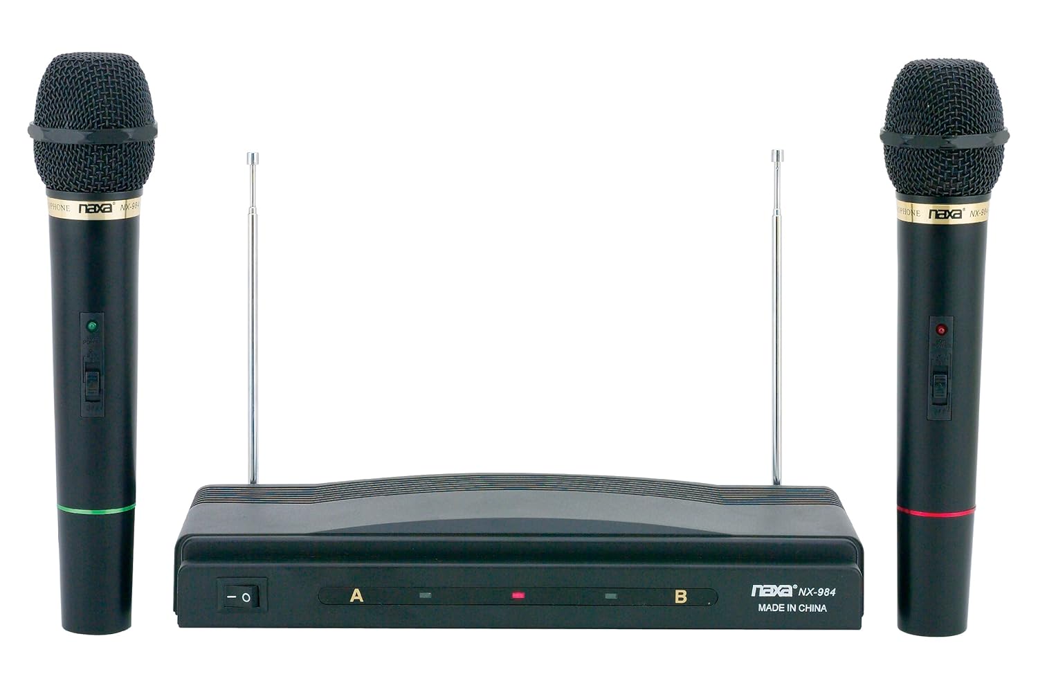 WIRELESS CORDLESS 2 MICS INCLUDED DUAL MIC MICROPHONE SYSTEM AUDIO