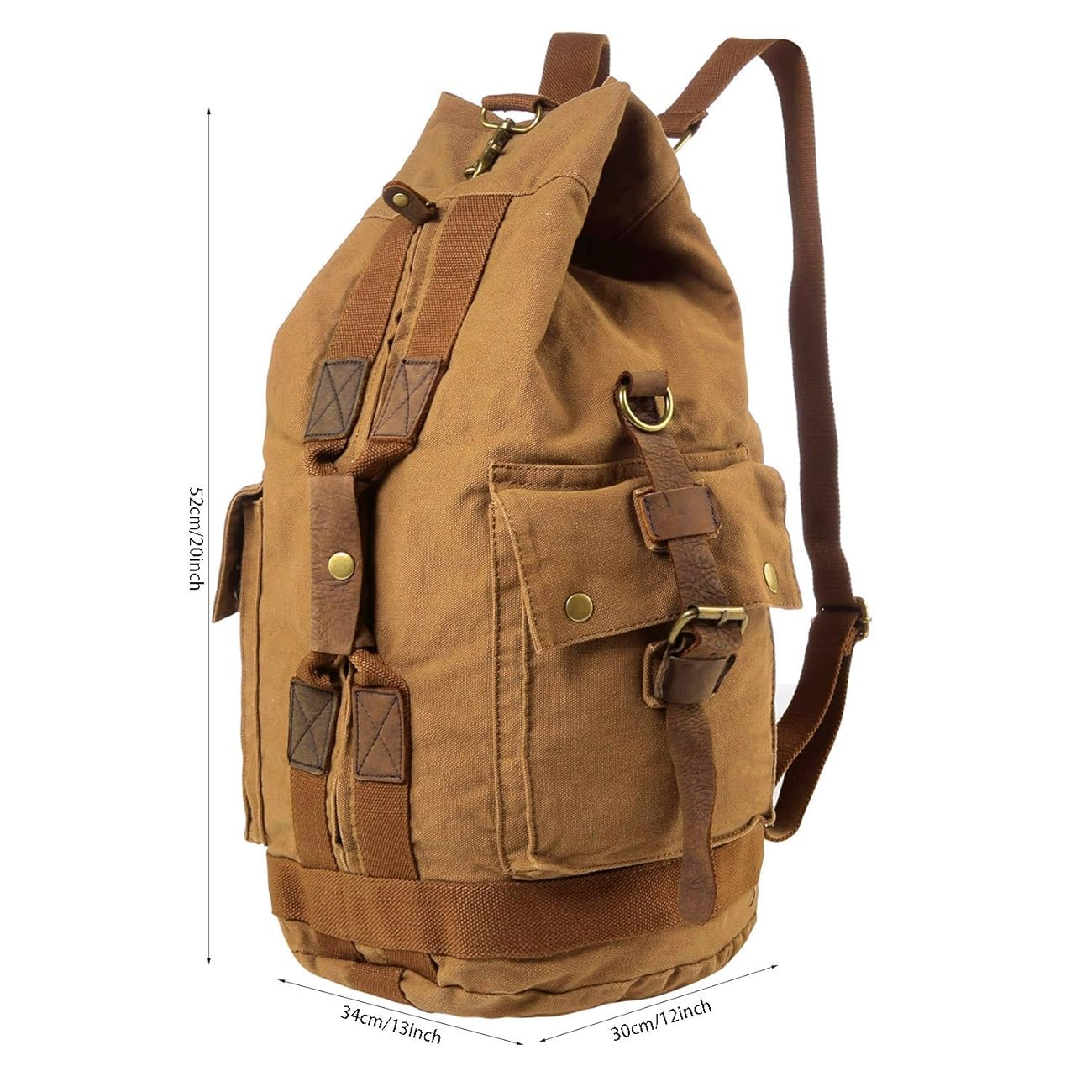 S ZONE Vintage Canvas Hiking Camping Travel Backpack with Adjustable Shoulder Strap