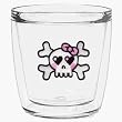 Girly Skull (Hearts) 12 oz Double-Old-Fashioned Insulated Beverage Tumbler, Clear