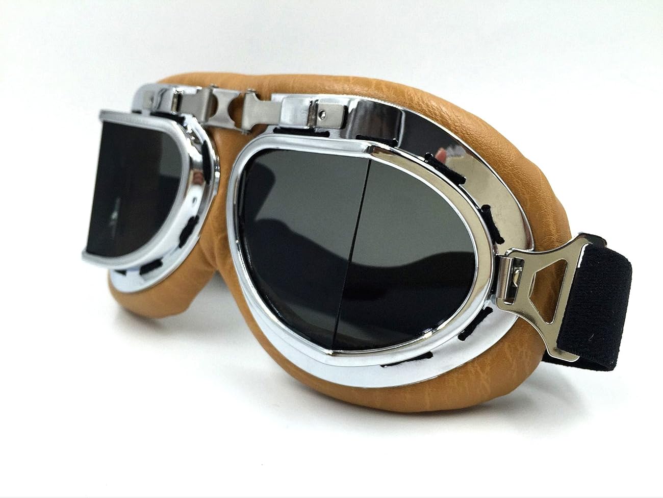 Vintage Aviator Pilot Goggles for Cruiser Chopper Motorcycle Scooter