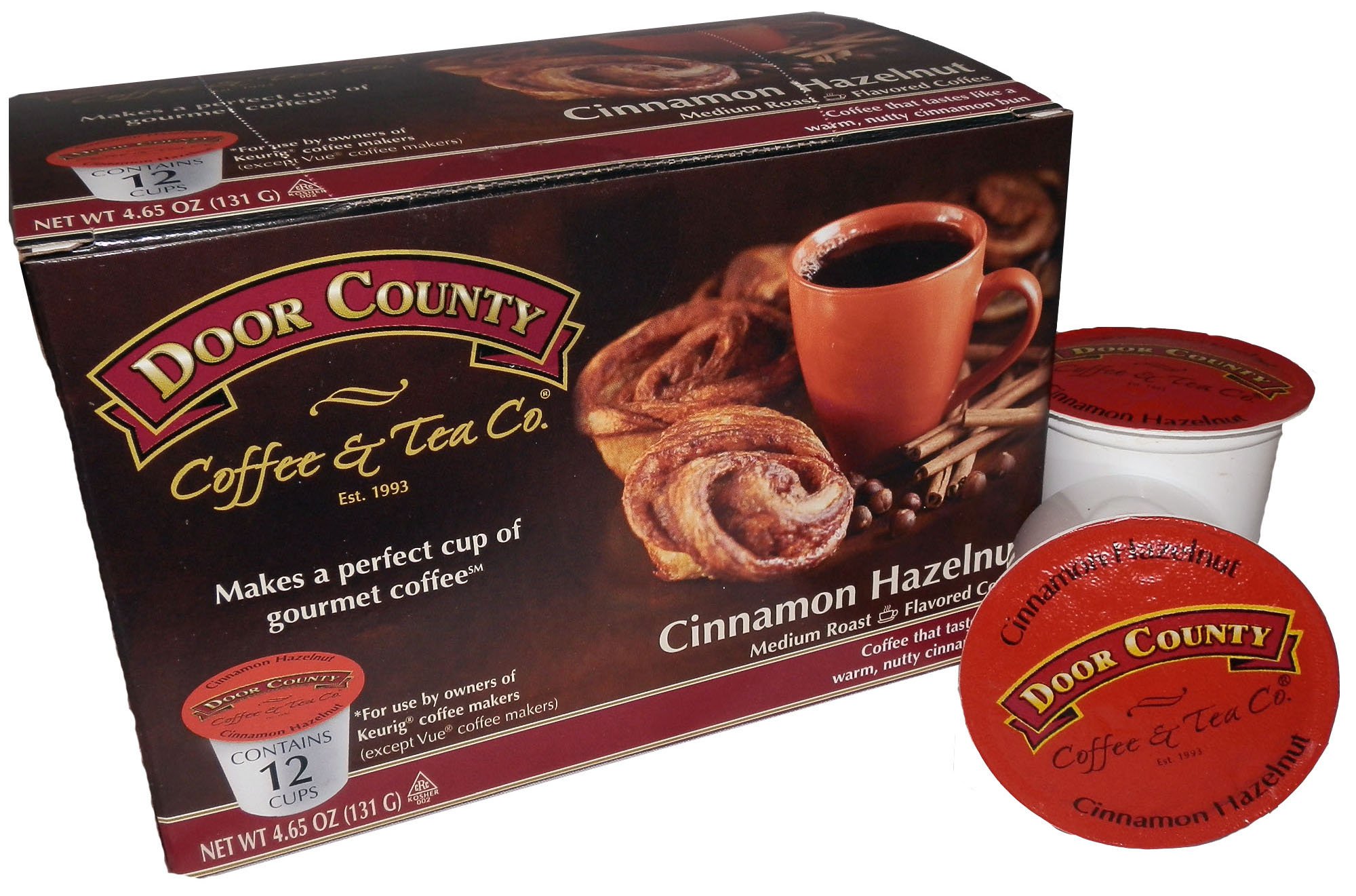 Door County Coffee, Single Serve KCups, Cinnamon Hazelnut, 12 count eBay