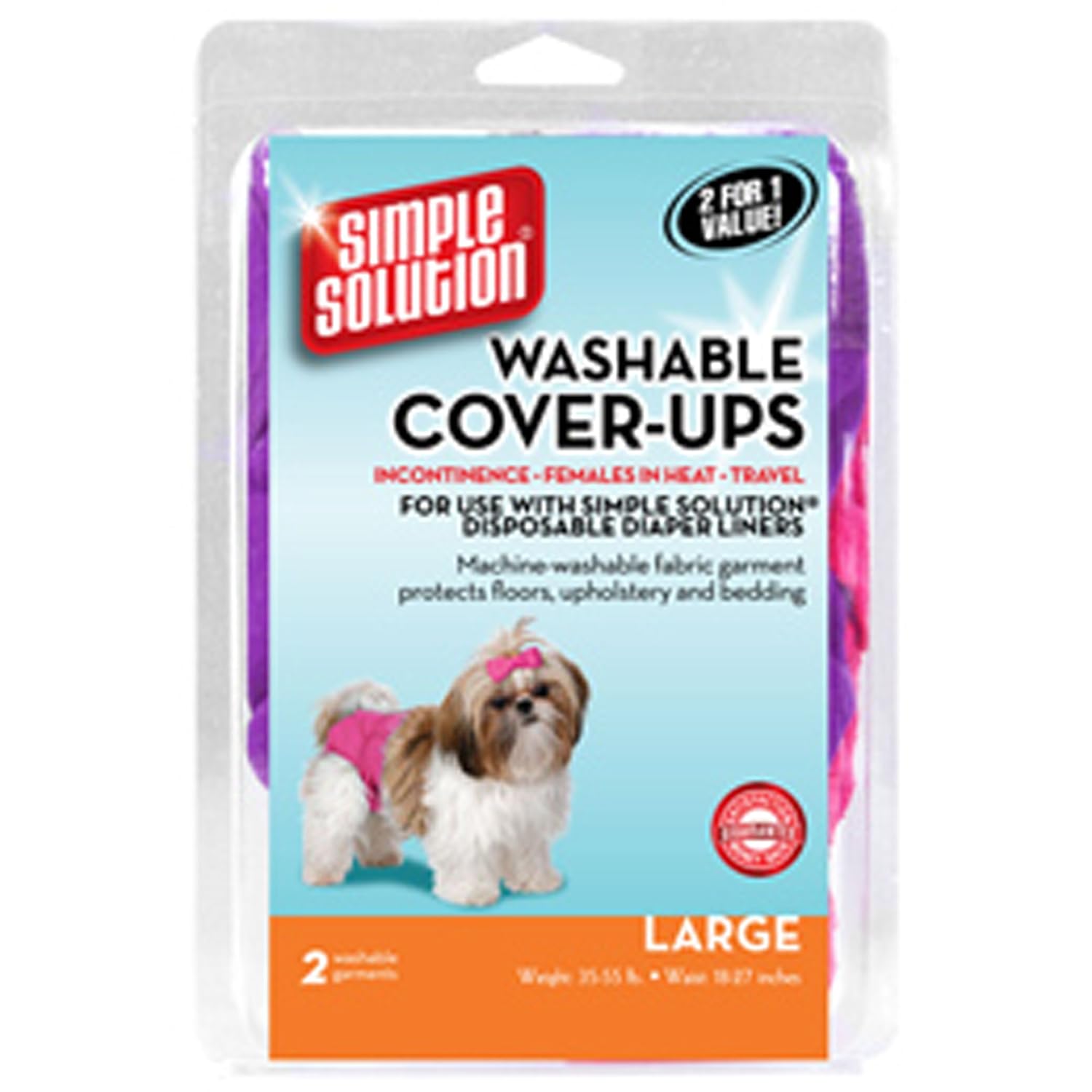 Simple Solution Washable Diaper CoverUps, Large, "Colors May Vary