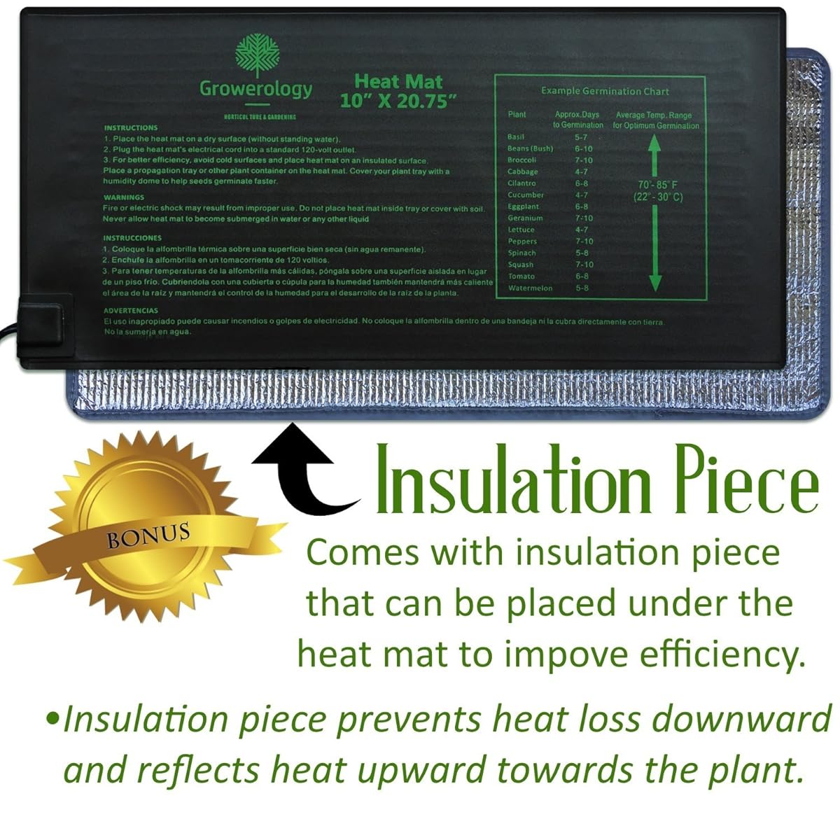 Growerology Seedling Heat Mat for Seed Germination, Cloning and Plant
