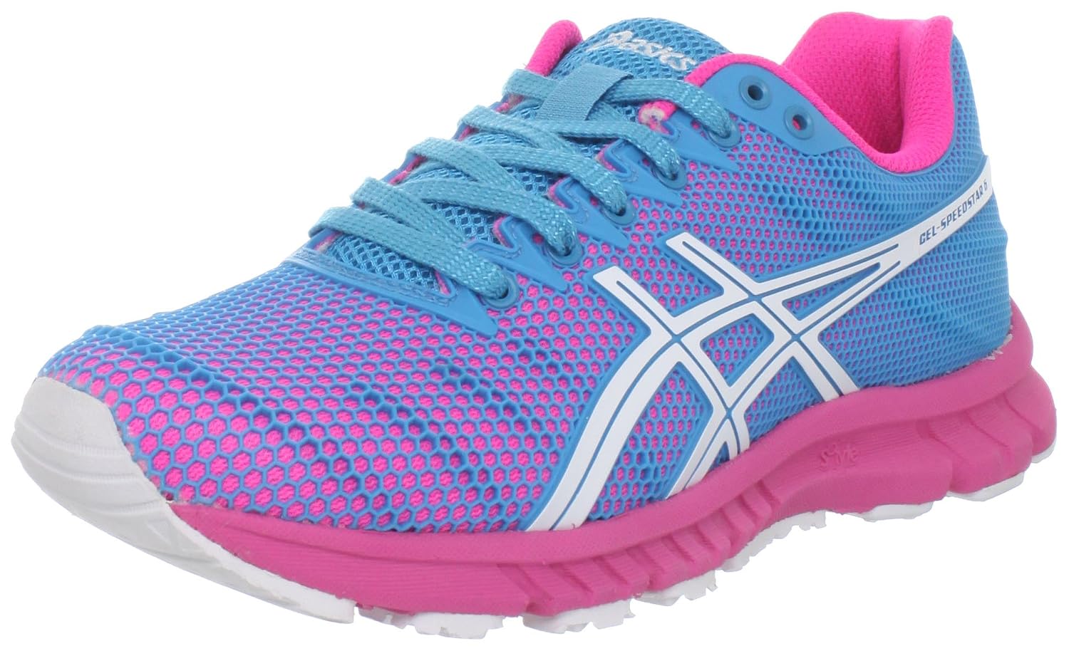 ASICS Women’s Gel Speedstar 6 Running Shoe,Electric Blue/White/Neon Pink,8.5 M US