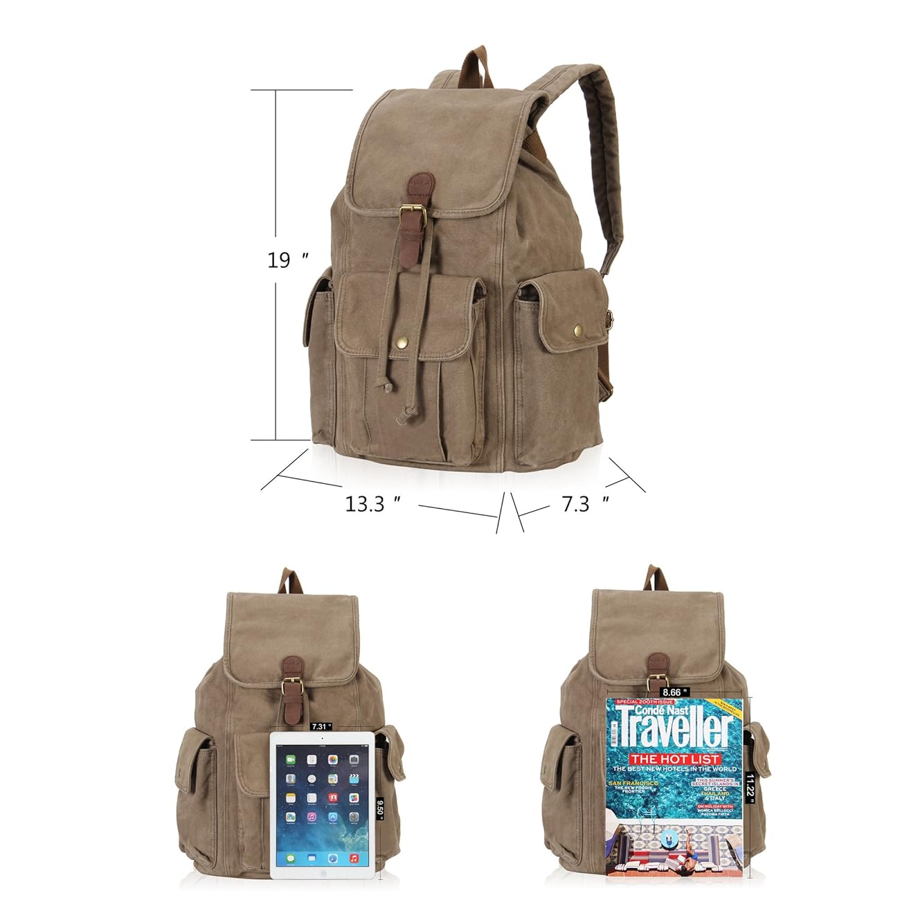 Hynes Eagle Retro Designer Canvas Backpack 28 Liter