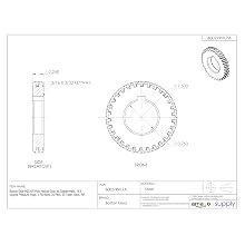 Boston Gear H2030R Plain Helical Gear, 45 Degree Helix, 14.5 Degree Pressure Angle, 0.750 Bore, 20 Pitch, 30 Teeth, Steel, RH