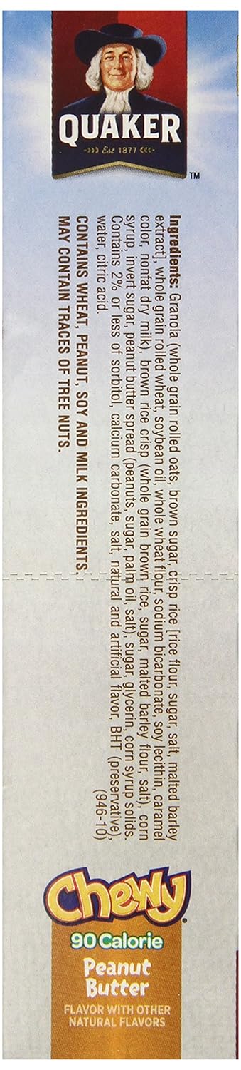 Amazon.com: Quaker Peanut Butter Chewy Granola Bars 90 Calories ...