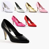 Shoes by EHH - DREAM-420W (8226), 4" Heel Wide Width Pump in 8 Colors and Large Sizes