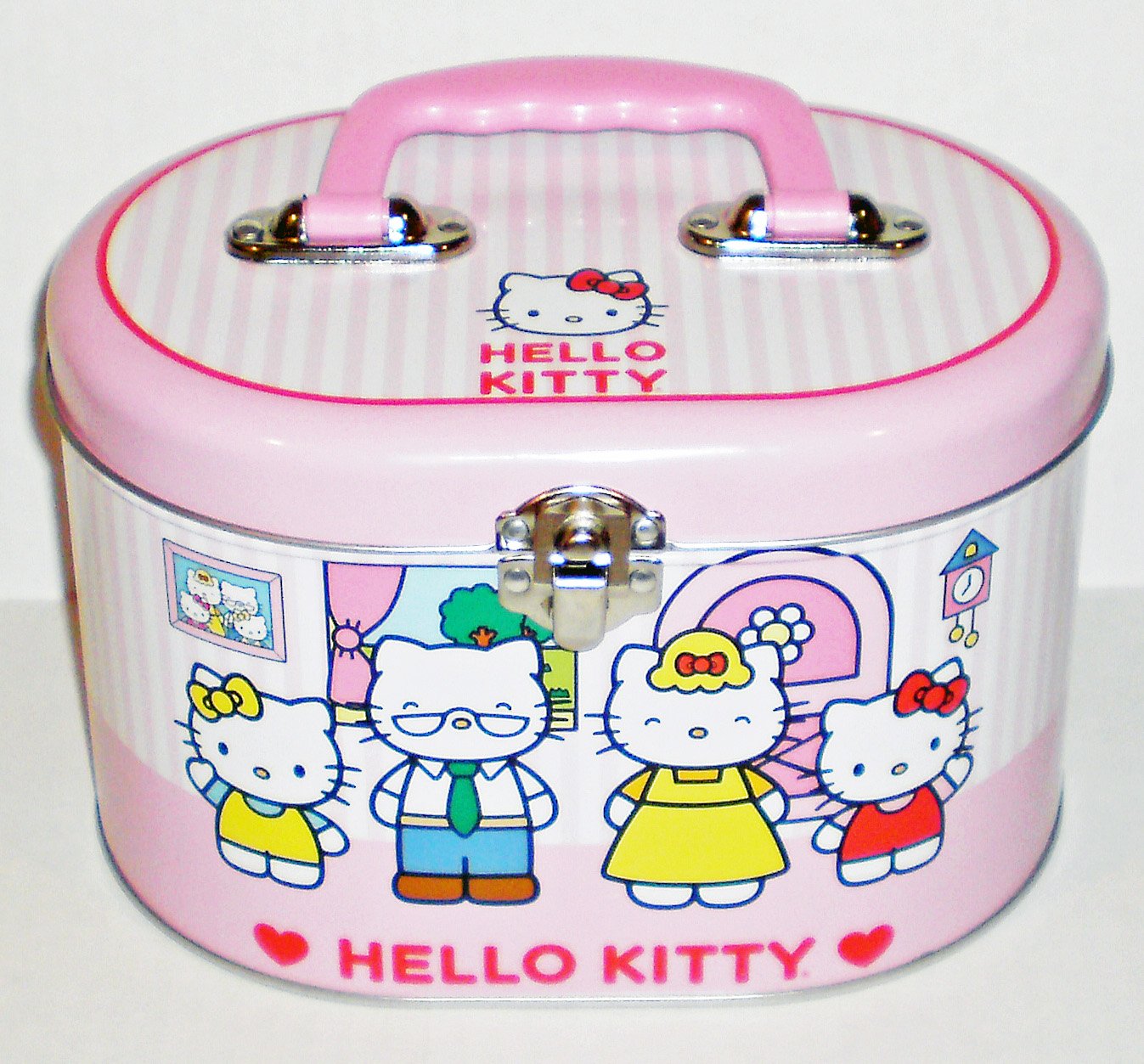  Hello Kitty Family Oval Tin Sewing Box 
