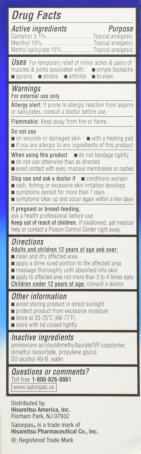 Amazon.com: Salonpas Deep Relieving Gel 2.75 Oz (2 Pack): Health ...