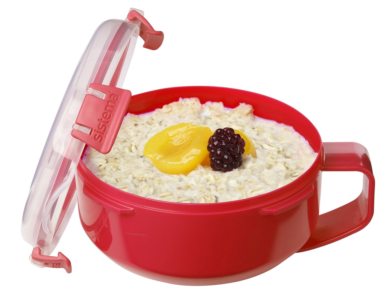 Sistema Microwave Porridge Bowl 850 ml, Red/Clear eBay