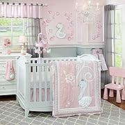 Lambs & Ivy Swan Lake Bedding Set Pink/White/Grey