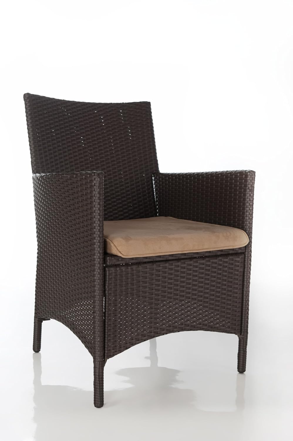 Geflechttisch Ancona, PE-Geflecht, Alu-Rahmen, Farbe braun, LILIMO