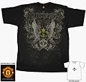 Manchester United Football Club English Premier League Soccer Futbol Team Bleached Crest Adult Black T-Shirt