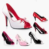  : PUMP-216, Women's 3" Two-Tone Pump With Adjustable Front Lacing in 6 Colors and Sizes 6-14