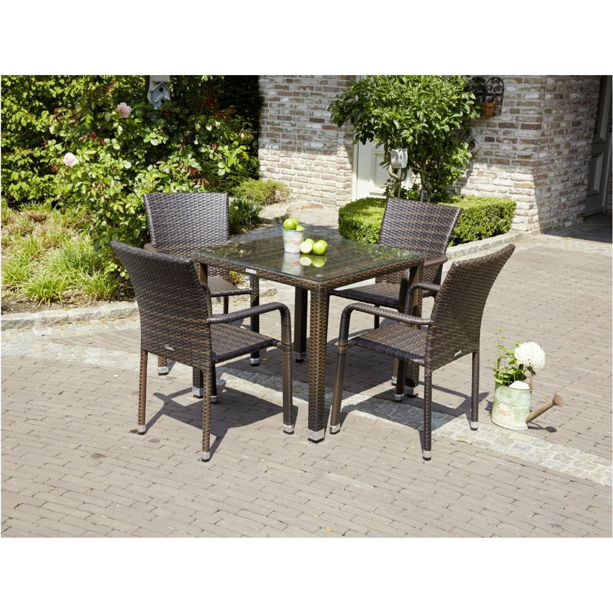 Gartenmöbel Garnitur Anessa - 1 Tisch und 6 Stapelstühle günstig kaufen