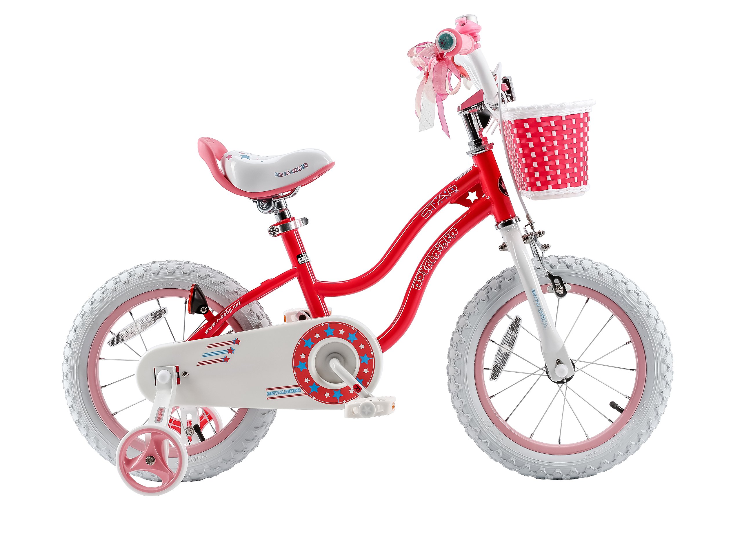 RoyalBaby Stargirl Girl's Bike with Training Wheels and Basket, Perfect
