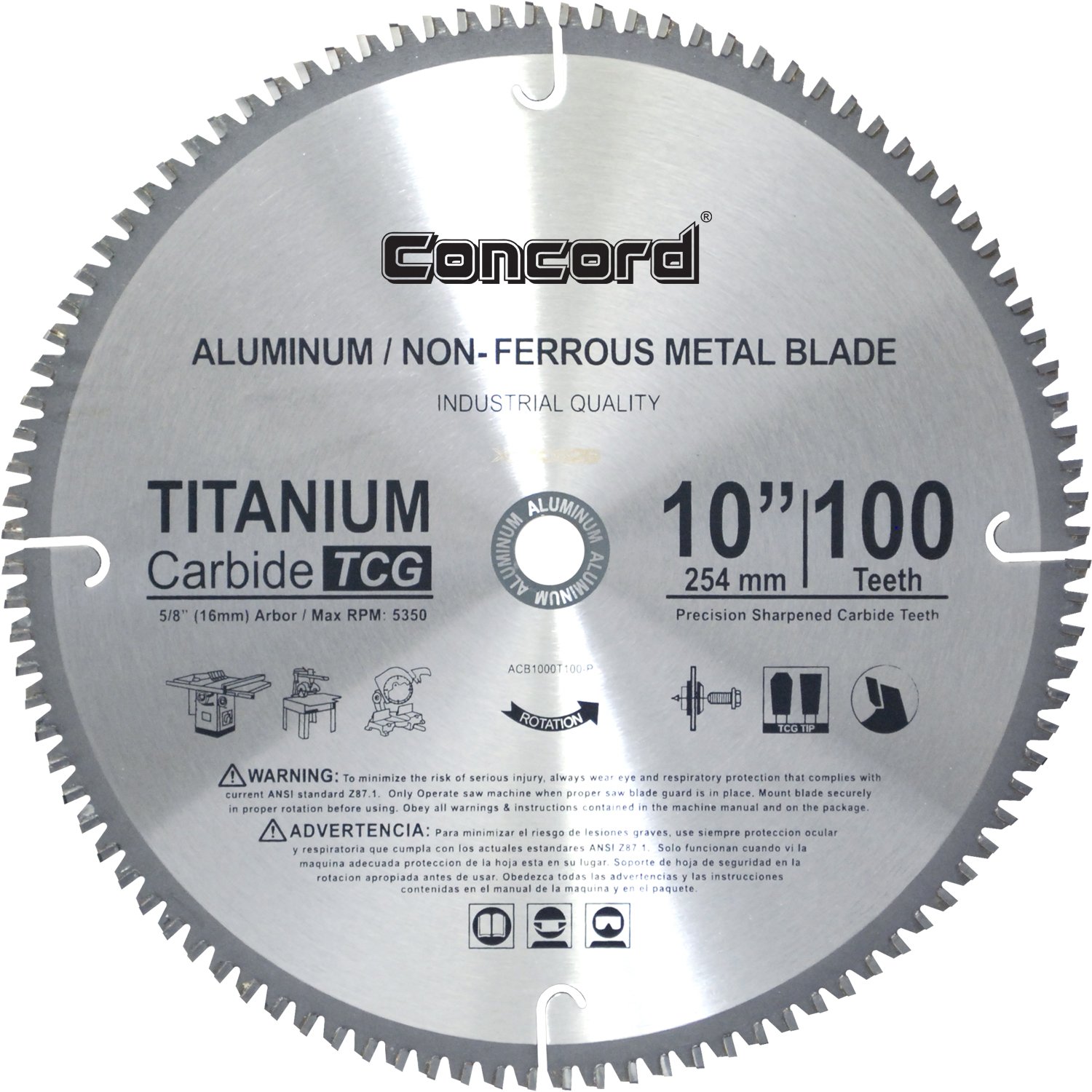 Concord Blades ACB1000T100HP 10Inch 100 Teeth TCT NonFerrous Metal