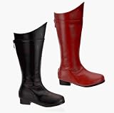 HERO-180, CHILDREN'S SUPER HERO BOOTS IN BLACK OR RED FOR COSTUMES OR HALLOWEEN