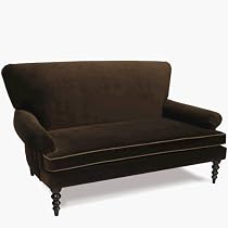 Avenue Six Curves Sofa with Mocha Piping