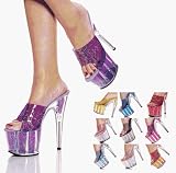 CENTERSTAGE-701HL, 6 3/4 Black Hologram/Clear Sandal, by Pleaser USA