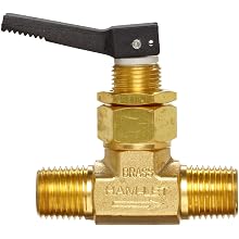 Ham-Let H1200 Series Brass Toggle Valve, Inline, 1/4" NPT Male