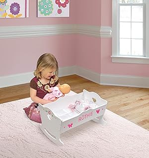 badger basket white rose doll high chair