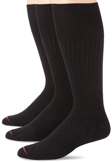Men's over-the-calf black dress socks