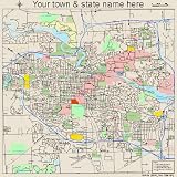 Huge Street & Road Map of Ann Arbor, Michigan MI - Printed poster size wall atlas of your home town