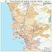 Huge Street & Road Map of San Diego, California CA - Printed poster size wall atlas of your home tow