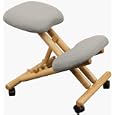 Wooden Ergonomic Kneeling Posture Office Chair w Wheels