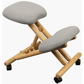 Wooden Ergonomic Kneeling Posture Office Chair w Wheels by Everlast Furniture