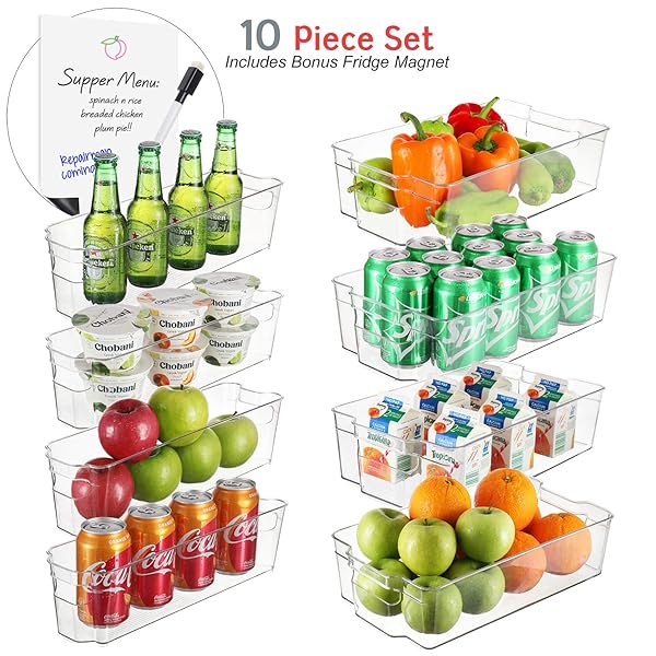 Storagemaid Set Of 8 Refrigerator Organizer Bins 4 Large And 4