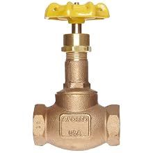 Apollo 121T Series Bronze Globe Valve, Class 125, Inline, Threaded Bonnet, Bronze Seat, NPT Female