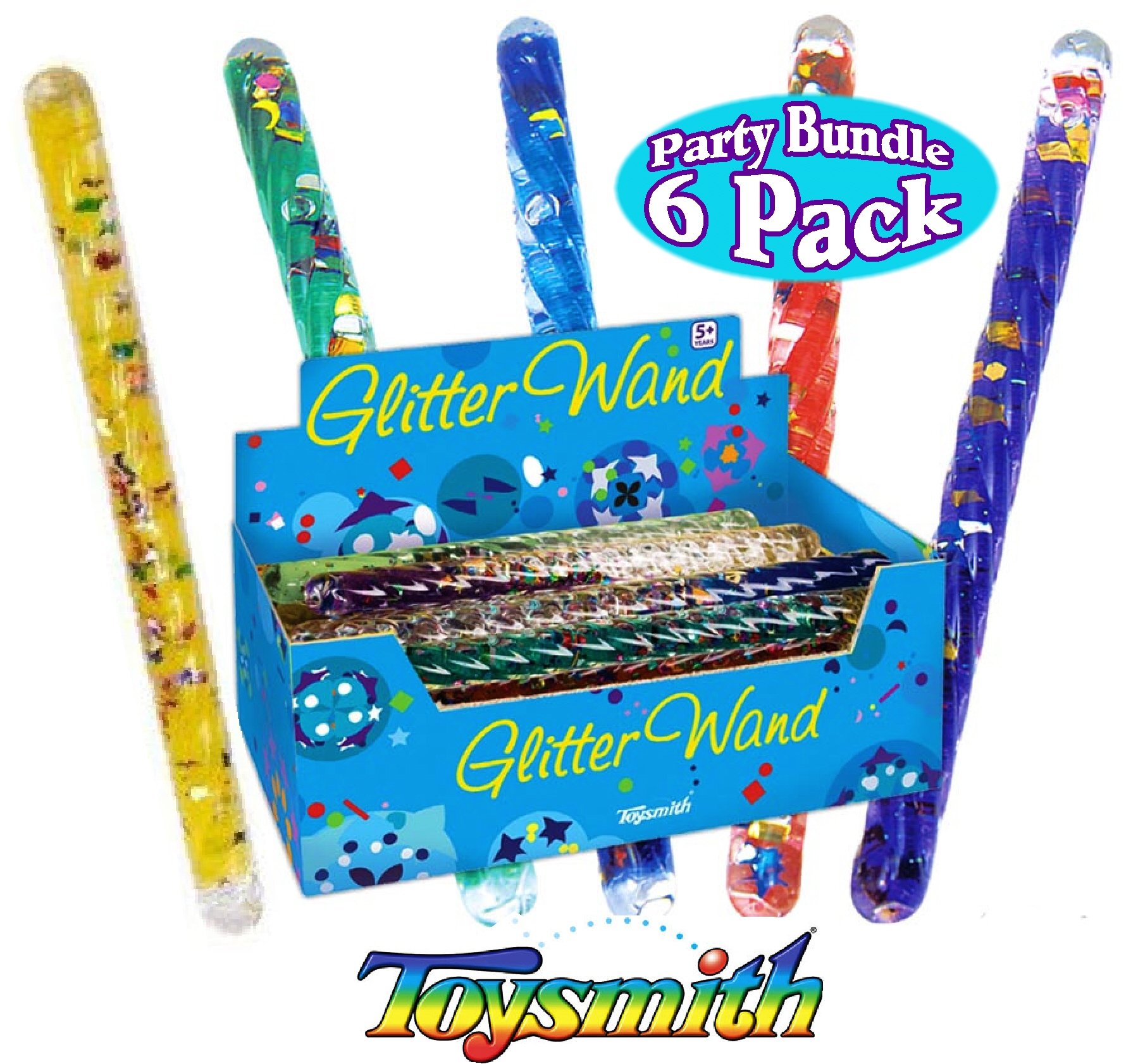 Toysmith Mini Spiral Glitter Wands (6.5 Inches) Complete Party Bundle 6