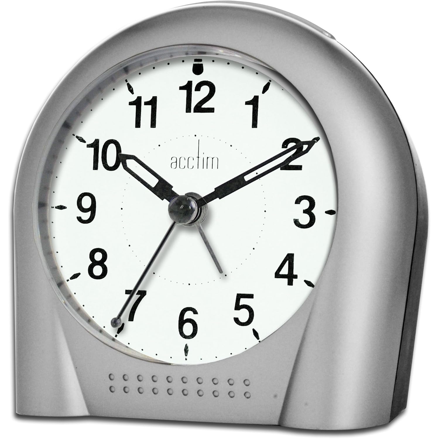 Acctim Smartlite Non Ticking Sweeper Silver Bold Clear Alarm Clock 12257s